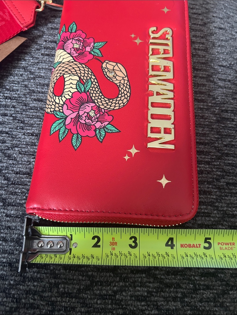NWT Steve Madden red snake clutch purse - Picture 9 of 9